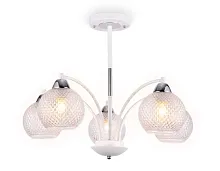 Люстра потолочная TR9010 Ambrella light белая на 5 ламп, основание белое в стиле современный шар
